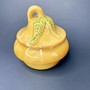 Vintage Mid Century 1950's California‎ Pottery No. 252 Lidded Pear Pottery Dish